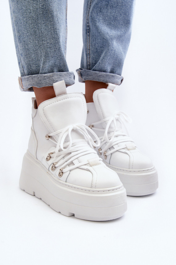 Zazoo 3416 Leather Women's Sports Shoes White