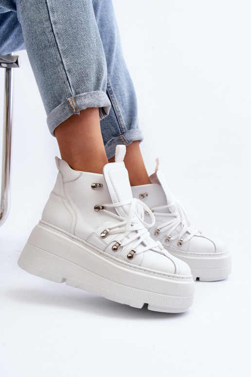 Zazoo 3416 Leather Women's Sports Shoes White