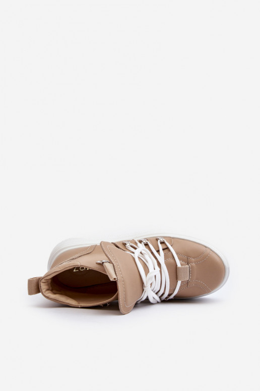 Zazoo 3416 Leather Women's Sports Shoes Beige