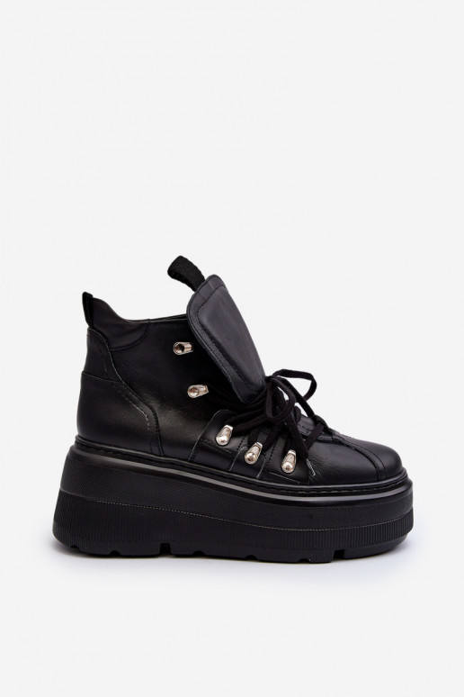 Zazoo 3416 Leather Women's Sports Shoes Black