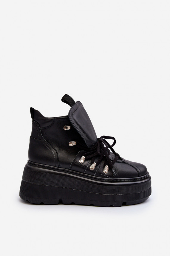 Zazoo 3416 Leather Women's Sports Shoes Black