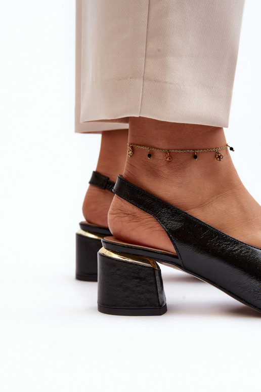 Leather Sandals On Triangle Heel Laura Messi 2595 Brown