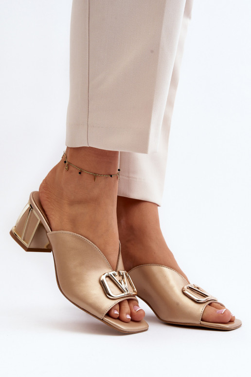 Elegant Women's High Heel Sandals Laura Messi 2771 Gold