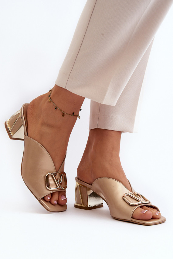 Elegant Women's High Heel Sandals Laura Messi 2771 Gold