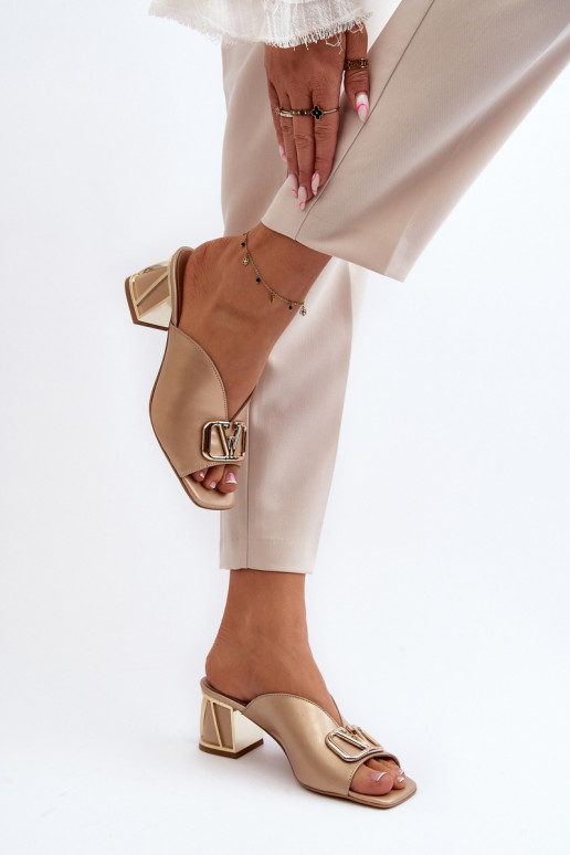 Elegant Women's High Heel Sandals Laura Messi 2771 Gold