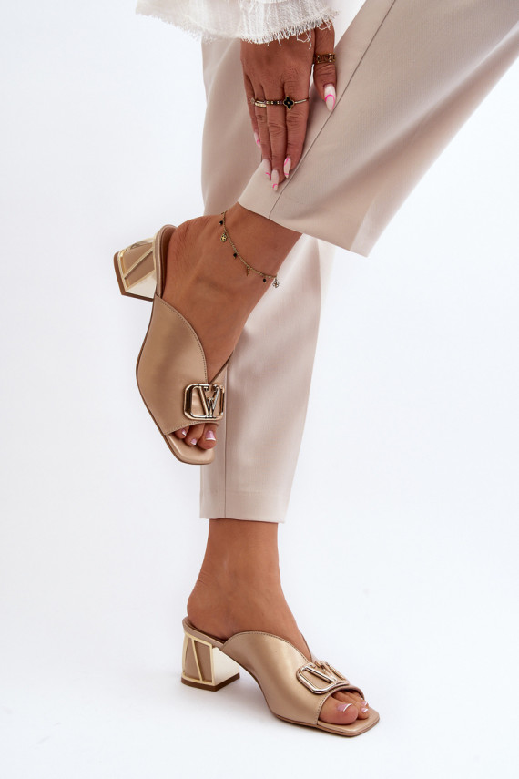 Elegant Women's High Heel Sandals Laura Messi 2771 Gold