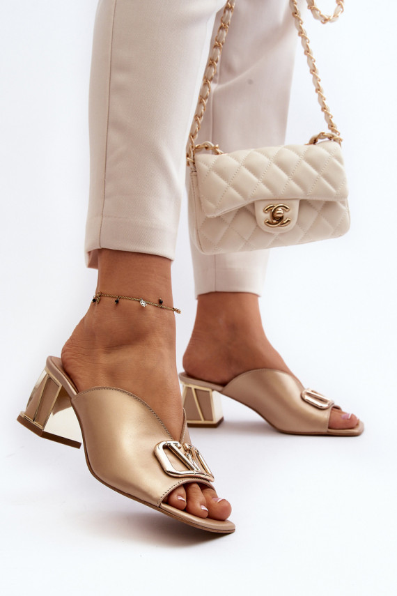 Elegant Women's High Heel Sandals Laura Messi 2771 Gold