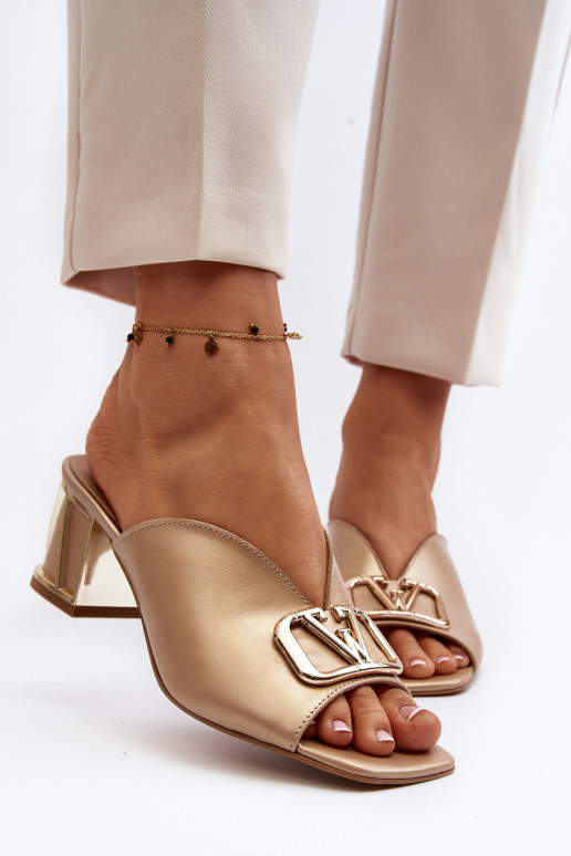 Elegant Women's High Heel Sandals Laura Messi 2771 Gold