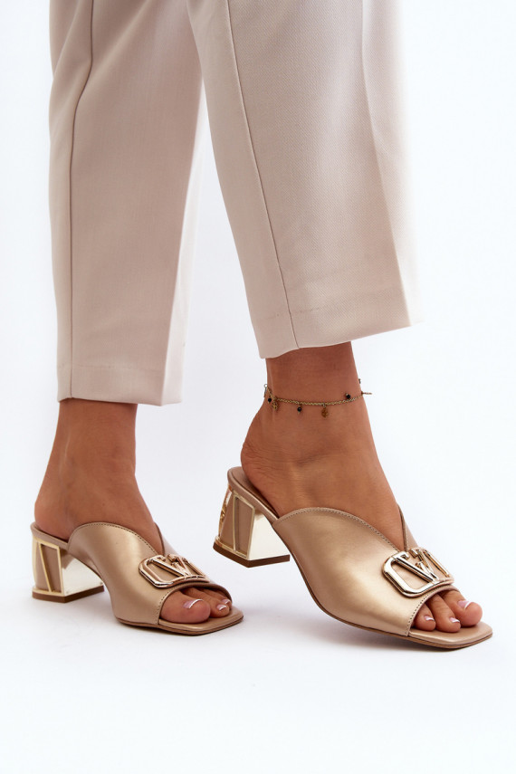 Elegant Women's High Heel Sandals Laura Messi 2771 Gold