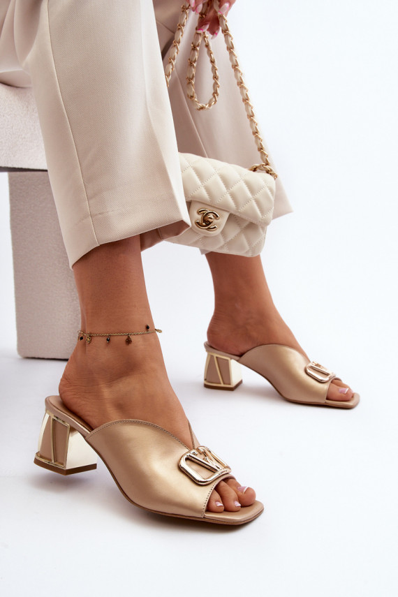 Elegant Women's High Heel Sandals Laura Messi 2771 Gold