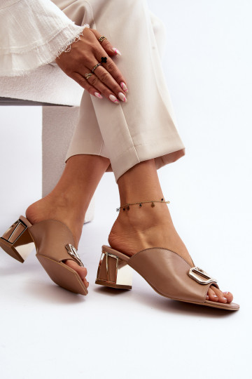 Elegant Women's Heeled Sandals Laura Messi 2771 Beige 2