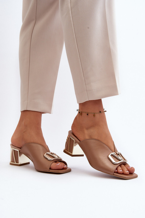 Elegant Women's Heeled Sandals Laura Messi 2771 Beige