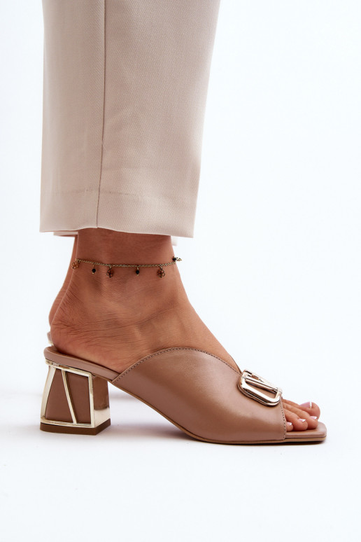 Elegant Women's Heeled Sandals Laura Messi 2771 Beige