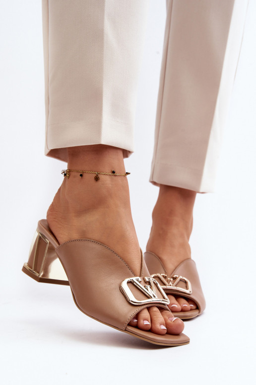 Elegant Women's Heeled Sandals Laura Messi 2771 Beige