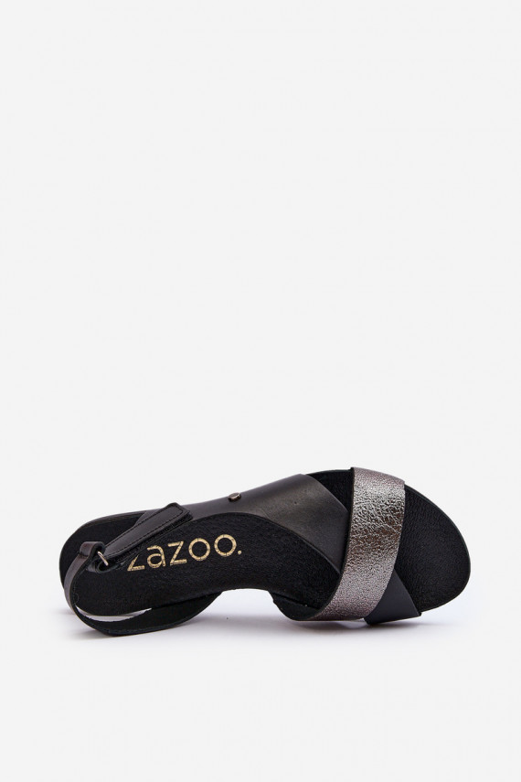 Zazoo 40141 Leather Sandals with Velcro Black