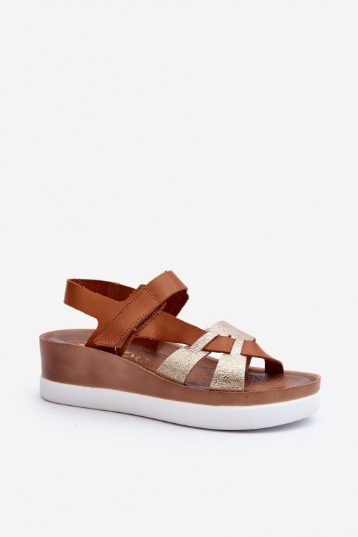 Zazoo 40397 Women's Leather Platform Sandals Brown