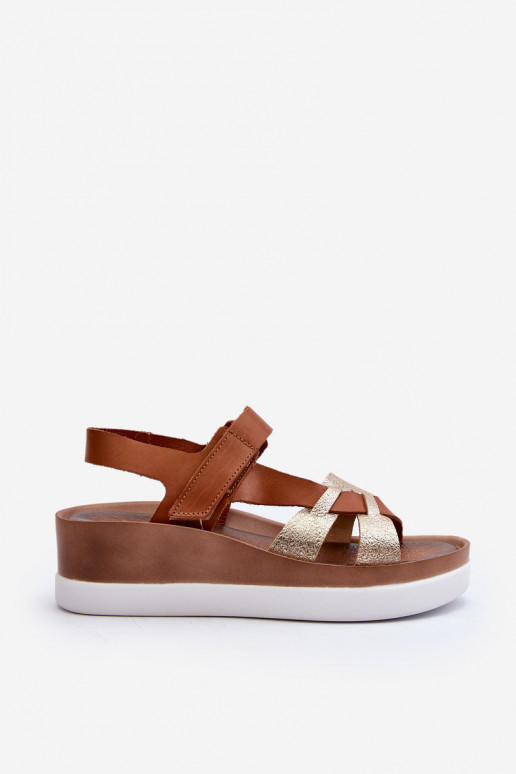 Zazoo 40397 Women's Leather Platform Sandals Brown