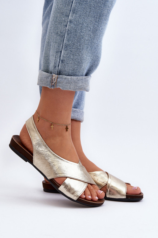 Zazoo 40407 Women's Leather Sandals Gold