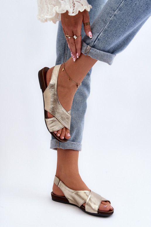Zazoo 40407 Women's Leather Sandals Gold