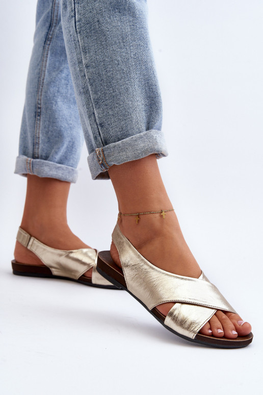 Zazoo 40407 Women's Leather Sandals Gold