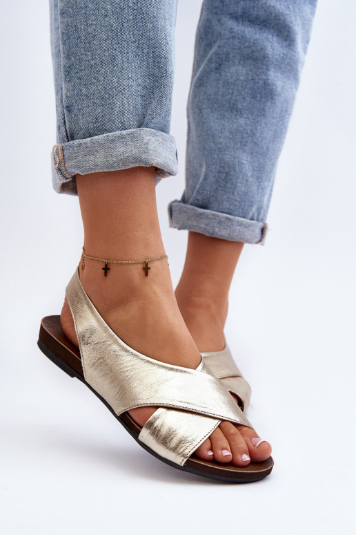 Zazoo 40407 Women's Leather Sandals Gold