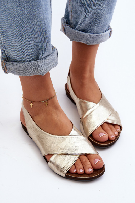 Zazoo 40407 Women's Leather Sandals Gold