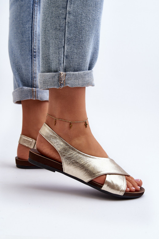 Zazoo 40407 Women's Leather Sandals Gold