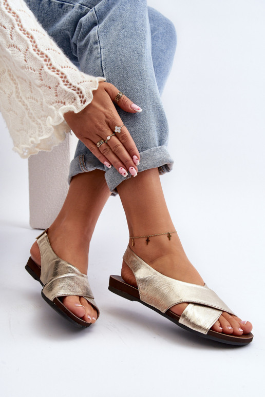 Zazoo 40407 Women's Leather Sandals Gold