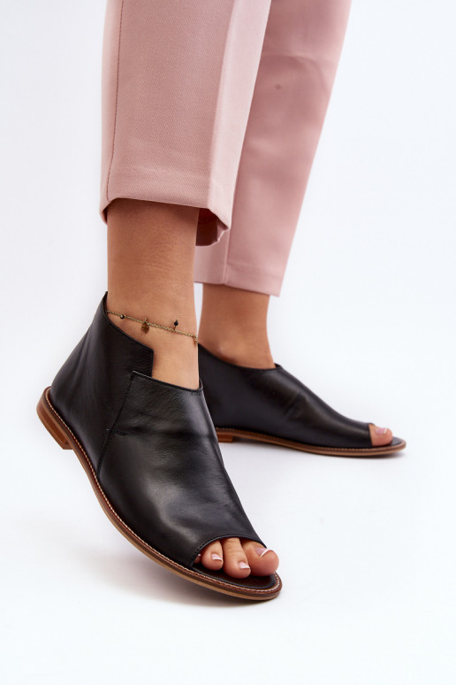Women's Leather Sandals Laura Messi 2443 Black