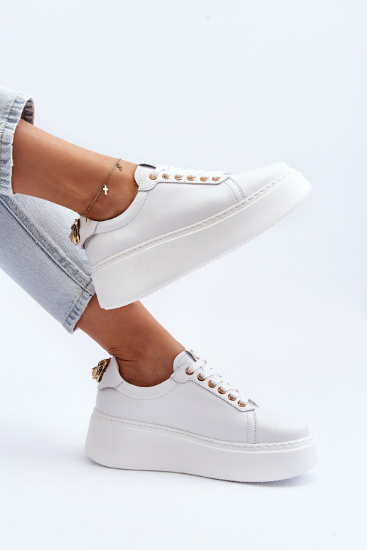 Women's Leather Platform Sneakers CheBello 4367 White