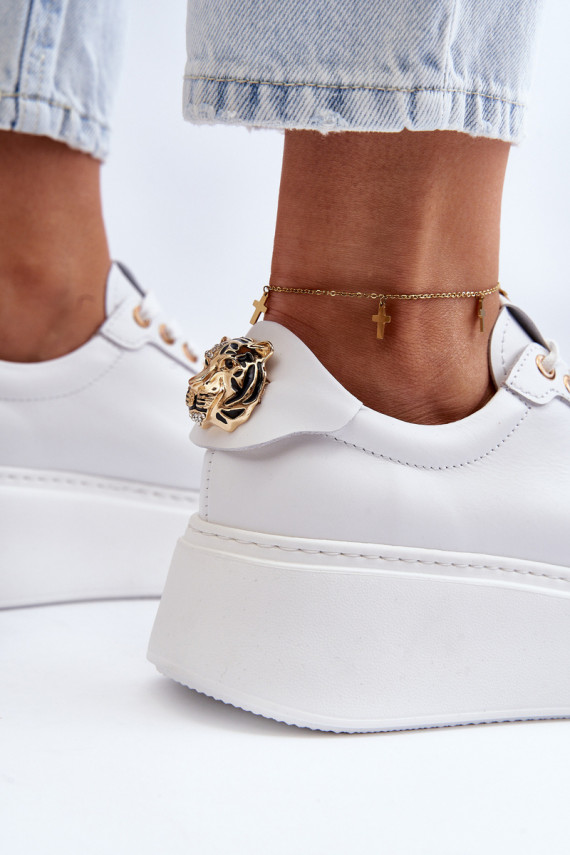 Women's Leather Platform Sneakers CheBello 4367 White