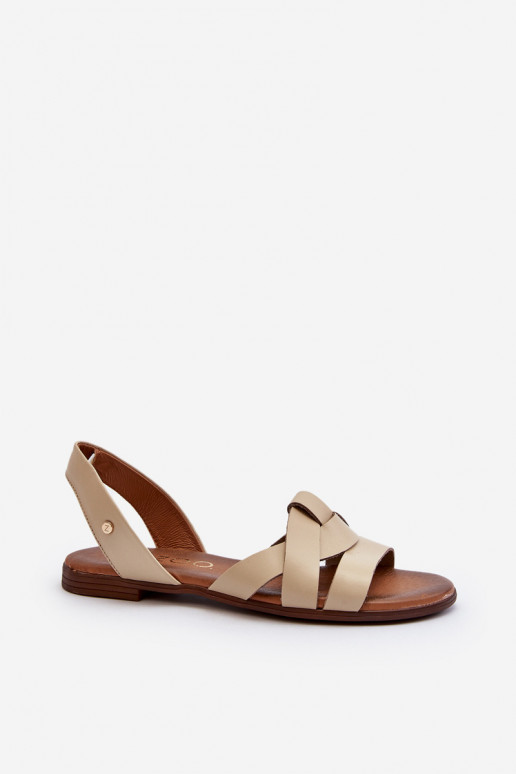 Zazoo 40185 Comfortable Leather Slip-On Sandals Brown