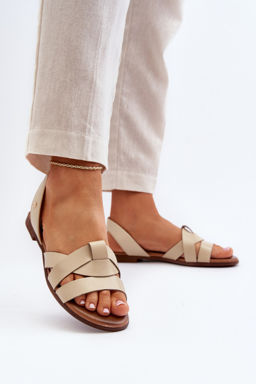 Zazoo 40185 Comfortable Leather Slip-On Sandals Brown