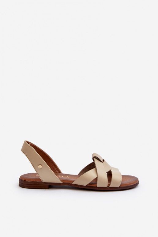 Zazoo 40185 Comfortable Leather Slip-On Sandals Brown