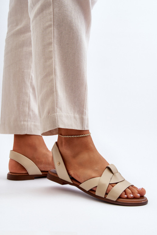 Zazoo 40185 Comfortable Leather Slip-On Sandals Brown