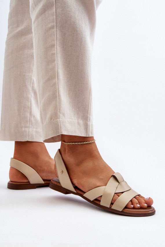 Zazoo 40185 Comfortable Leather Slip-On Sandals Brown