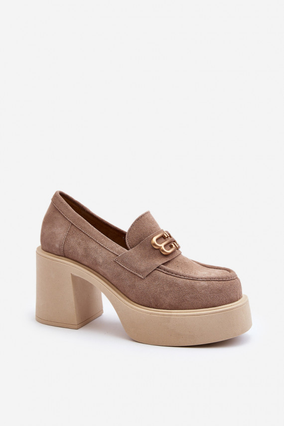 Zazoo 20170 Women's Suede Pumps Beige