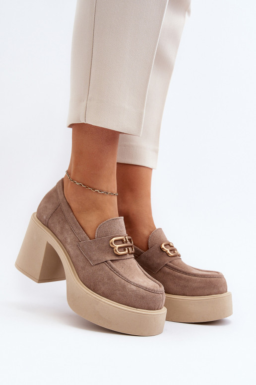 Zazoo 20170 Women's Suede Pumps Beige