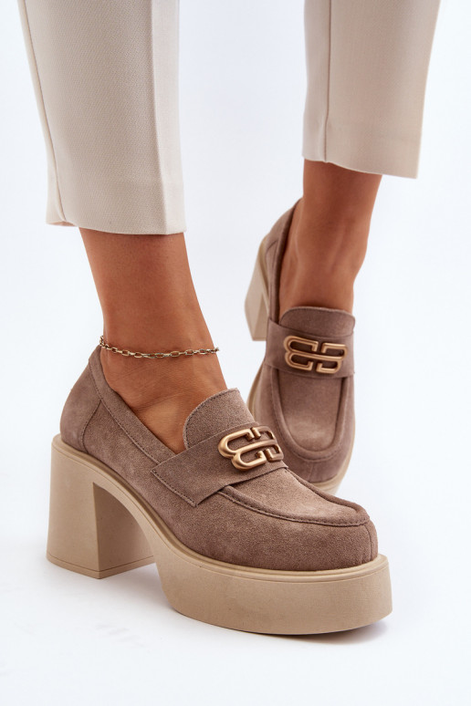 Zazoo 20170 Women's Suede Pumps Beige