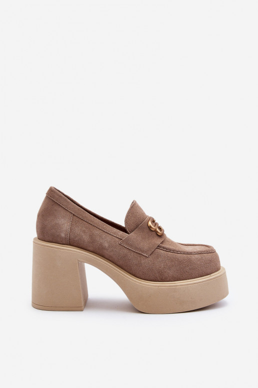 Zazoo 20170 Women's Suede Pumps Beige