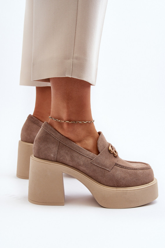 Zazoo 20170 Women's Suede Pumps Beige