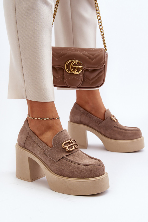 Zazoo 20170 Women's Suede Pumps Beige