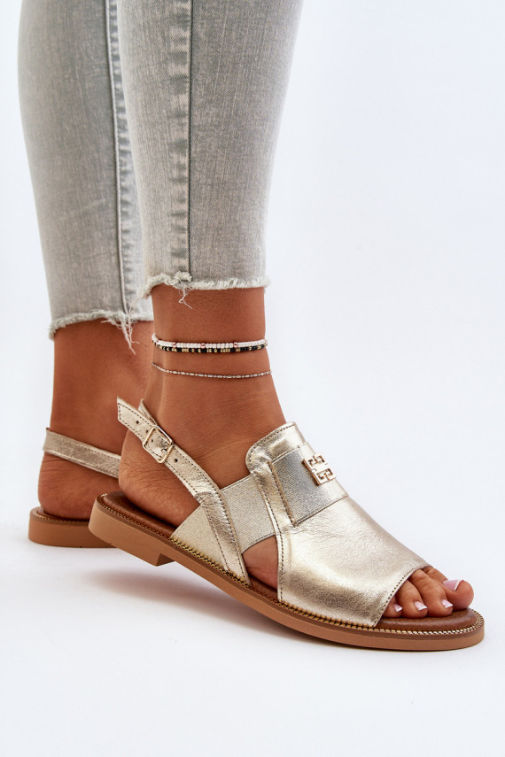Zazoo 40385 Women's Leather Sandals Gold