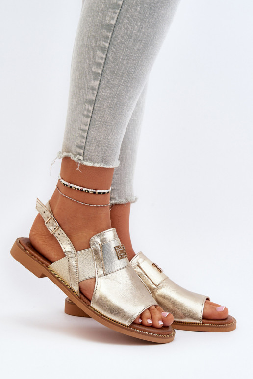 Zazoo 40385 Women's Leather Sandals Gold