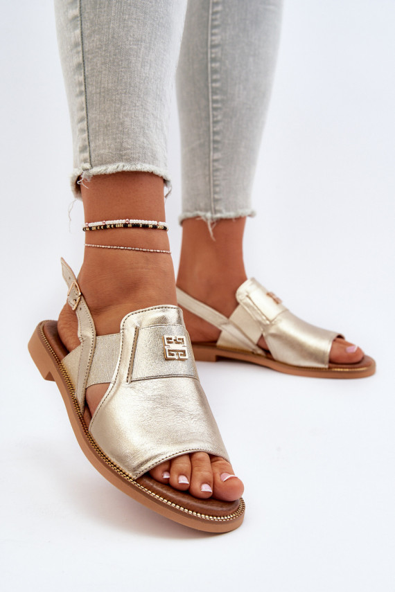 Zazoo 40385 Women's Leather Sandals Gold