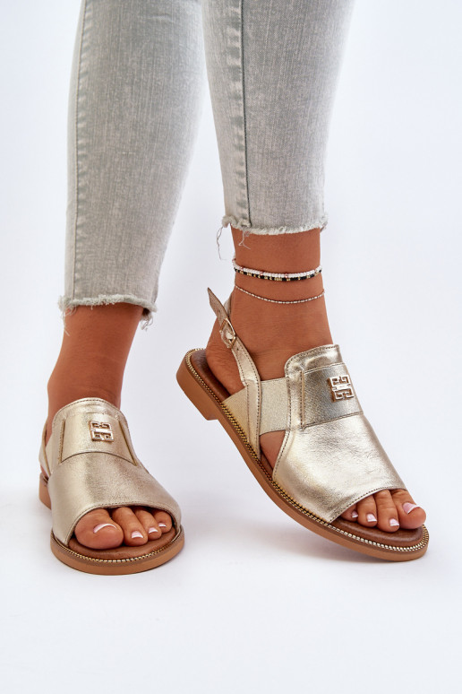 Zazoo 40385 Women's Leather Sandals Gold