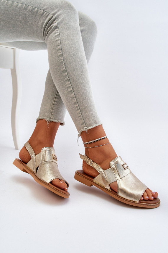Zazoo 40385 Women's Leather Sandals Gold