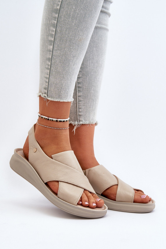 Leather Wedge Sandals Black Morgan