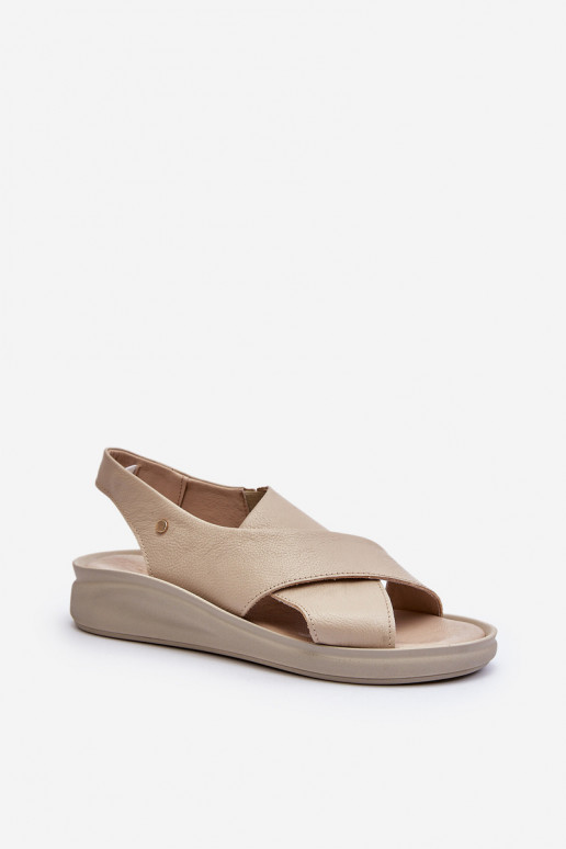 Leather Wedge Sandals Black Morgan