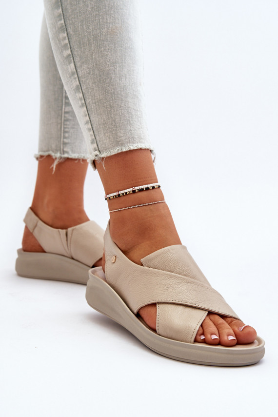 Leather Wedge Sandals Black Morgan